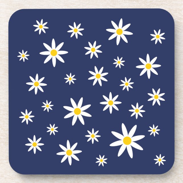 Navy Daisy Untersetzer (Vorderseite)