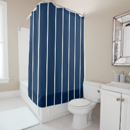 Navy Dark Blue Stripes Shower Curtain Duschvorhang