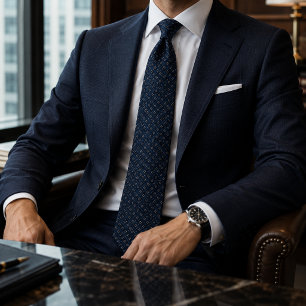 Navy-Diamant-Jacquard Luxuriöse Geschäftskleidun Krawatte