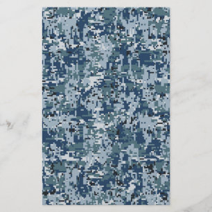 Navy  Digital Camo Camouflage Decor Briefpapier