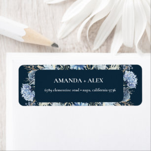 Navy Dusty Blue Floral Spring Bloom Wedding