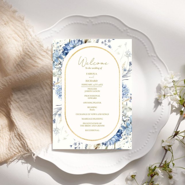 Navy Dusty Blue Floral Spring Bloom Wedding (Von Creator hochgeladen)