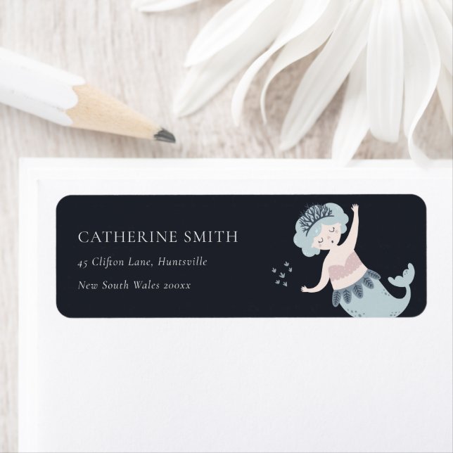 NAVY ELEGANT KLEINEN PINK BLUE MERMAID ADRESSE (Insitu)