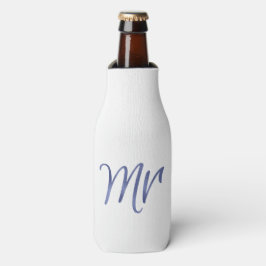 Navy, elegante Schrift, Imitat-Folie Flaschenkühler