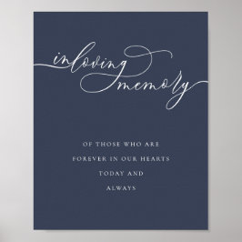 Navy Essential Script in Love Memory Poster