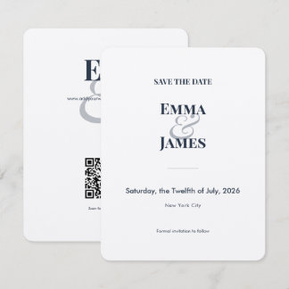 Navy-Et-Zeichen Save-the-Date | Hochzeitskarte Save The Date
