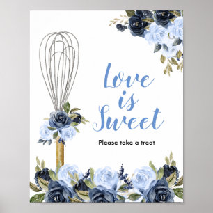 Navy Floral Bald, um von der Liebe zu flüstern ist Poster