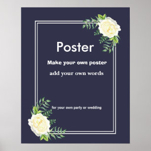 Navy Floral Créez votre propre affiche
