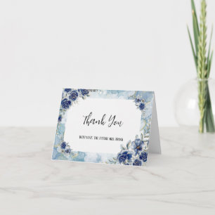 Navy Floral Future Frau Danke Karte