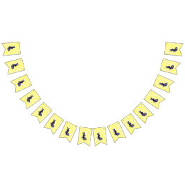 Navy Floral Volkskunst-Hasen-Oster-Girlande Wimpelkette