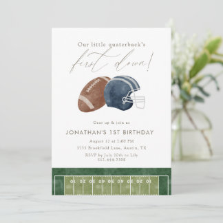 Navy Football Helmet First Birthday Einladung