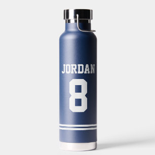 Navy Football Jersey mit Individuelle Name und Anz Trinkflasche