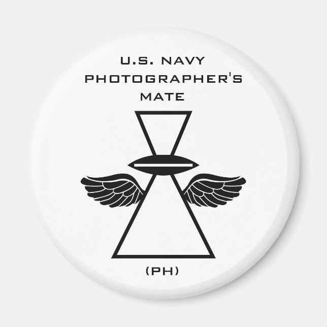 NAVY FOTOGRAFIE IFGA MIT WINGS RUND MAGNET (Vorne)