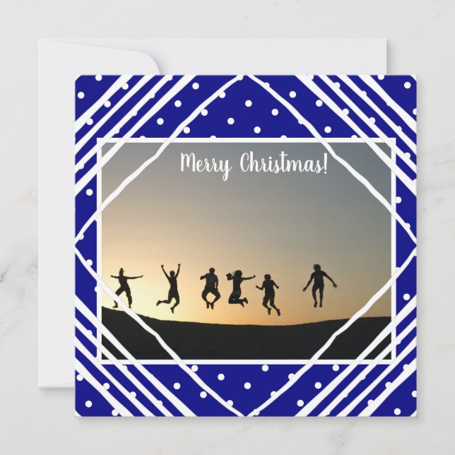 Navy Frohe Weihnachten Modernes Foto (Vorderseite)