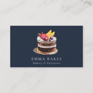 NAVY FRUCHTFLORALKAK PATISSERIE CUPCAKE BAKERIE VISITENKARTE