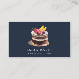 NAVY FRUIT FLORAL CAKE PATISSERIE CUPCAKE BAKERY VISITENKARTE