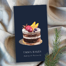 NAVY FRUIT FLORAL CAKE PATISSERIE CUPCAKE BAKERY VISITENKARTE
