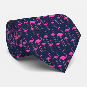 Navy Funky Flamingos Krawatte