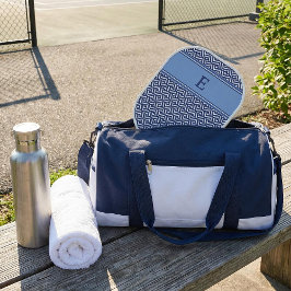 Navy Geometric Chevron Monogram Design Pickleball Schläger