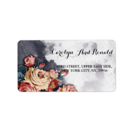 Navy GEOMETRIC WATERCOLOR Adressaufkleber