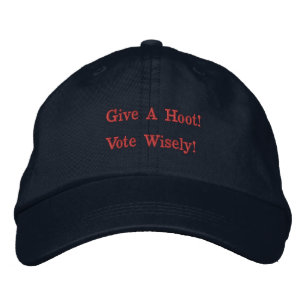Navy Gib ein Hoot —Vote klug! Bestickte Baseballkappe
