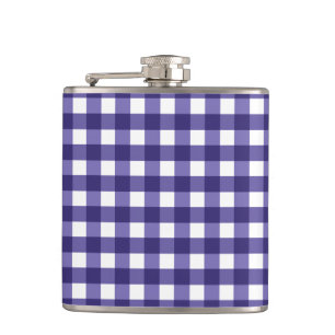 Navy Gingham Flachmann
