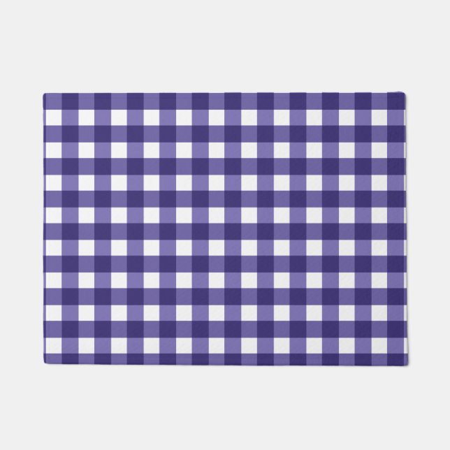 Navy Gingham Fußmatte (Vorderseite)