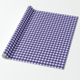 Navy Gingham Geschenkpapier