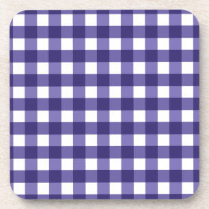 Navy Gingham Getränkeuntersetzer