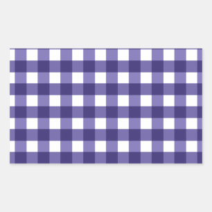 Navy Gingham Rechteckiger Aufkleber