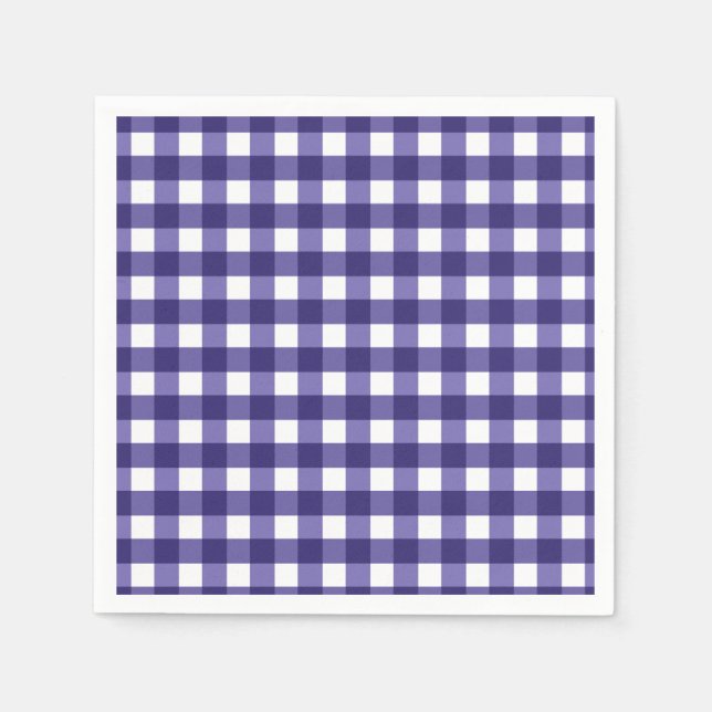 Navy Gingham Serviette (Vorderseite)