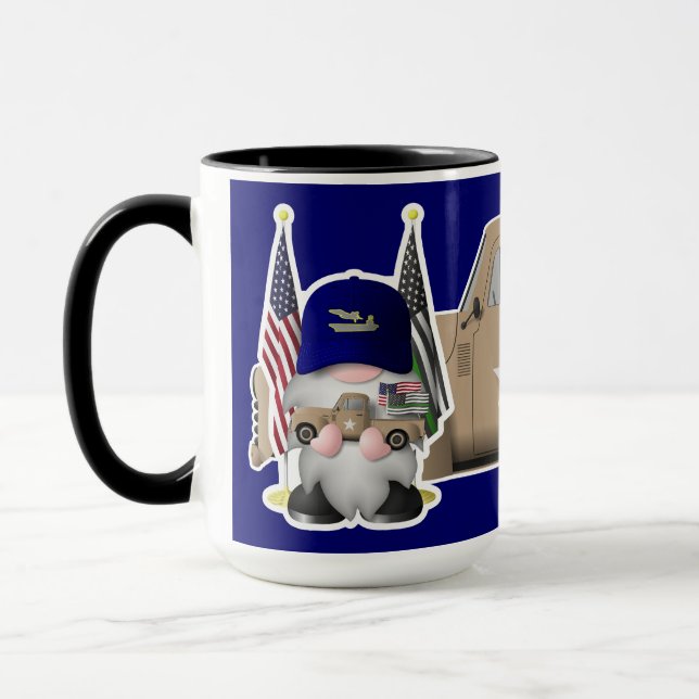 Navy Gnome mit militärischem LKW Tasse (Links)