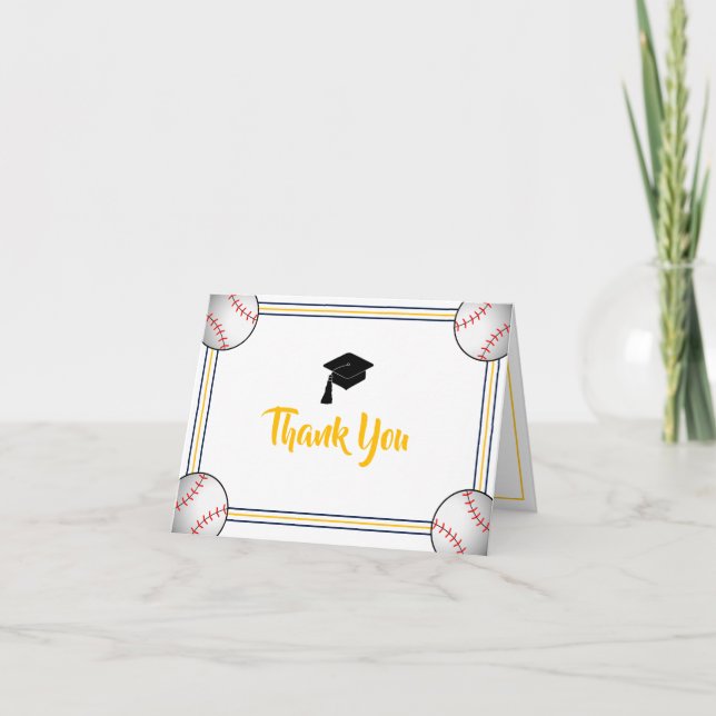 Navy & Gold Abschluss Dankeskarte (Vorderseite)