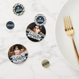 Navy & Gold Abschluss Foto Personalisiertes Party Konfetti