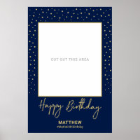 Navy & Gold Adult Geburtstag Foto Frame Prop Poste