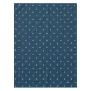 Navy Gold Anchor Muster Tischdecke