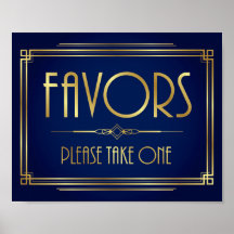 Navy Gold Art Déco FVORS nehmen eine signierte Pri