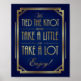 Navy Gold Art Deco LECKEREI signieren Print Poster