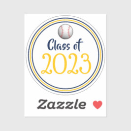 Navy & Gold Baseball Class Year Abschluss Aufkleber