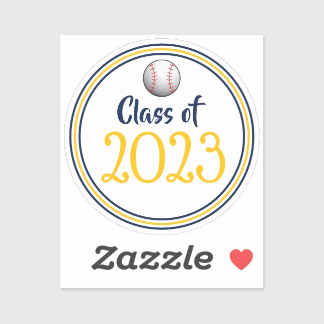 Navy & Gold Baseball Class Year Abschluss Aufkleber (Blatt)
