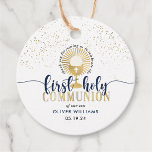 Navy & Gold Boy Erste heilige Kommune Vielen Dank Geschenkanhänger