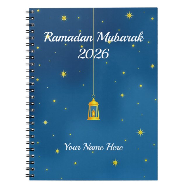 Navy Gold Celestial Ramadan Notizblock (Vorderseite)