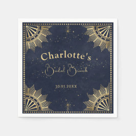 Navy & Gold Celestial Tarot Brautparty Serviette