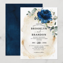 Navy Gold Champagne Elfenbeinküste Rose Hochzeit