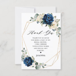 Navy Gold Champagne Ivory Geometric Brautparty Dankeskarte