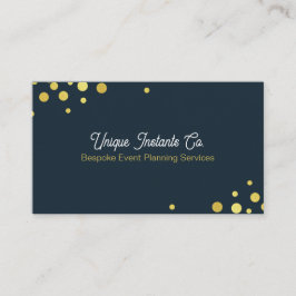 Navy Gold Classic Confetti Event Planner Visitenkarte