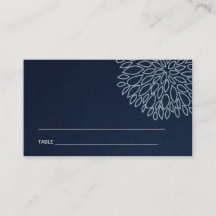 NAVY GOLD DAHLIA FLORA BAR BAT MITZVAH PLATZKARTEN