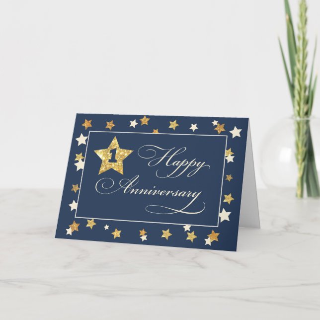 Navy Gold Effect Stars zum ersten Mal für Angestel Karte (Vorderseite)