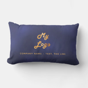 Navy-Gold-Firmenlogo Kissen Für Draußen
