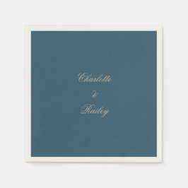 Navy Gold Floral Boho Hochzeit Serviette